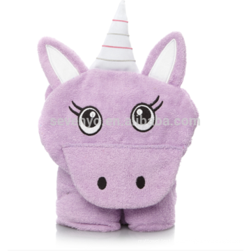 Toalla de baño con capucha de bebé púrpura Unicornio Regalo de ducha de bebé de algodón para niños pequeños Toddle, manteniendo a su pequeño caliente